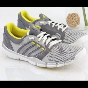 Adidas Women’s Adipure Trainer Shoe Yellow Silver Gray Sneaker Size 8